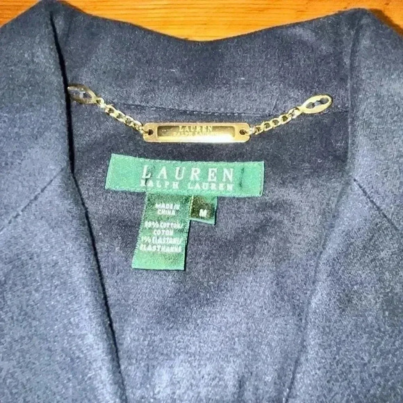 Lauren Ralph Lauren Navy Blue, fitted, gold button front jacket w pockets - Picture 10 of 14